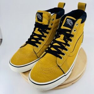 Vans Sk8-Hi MTE Leather Boots Men's 9.5 Yellow Mustard Winter Skate Shoes